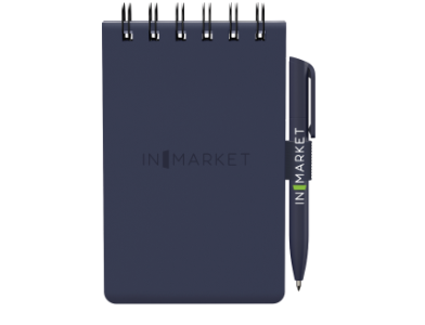 Navy Blue Pocket Spiral Notepad Combo w/ Navy Blue Pen